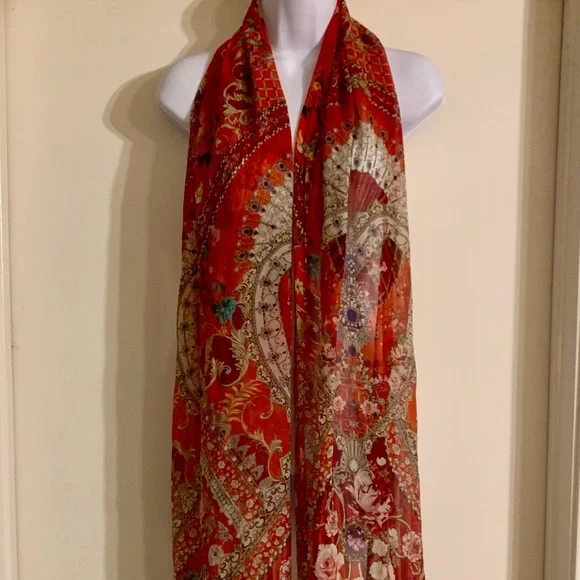 Silk Camilla Cameos Can Can Long scarf - Picture 1 of 13